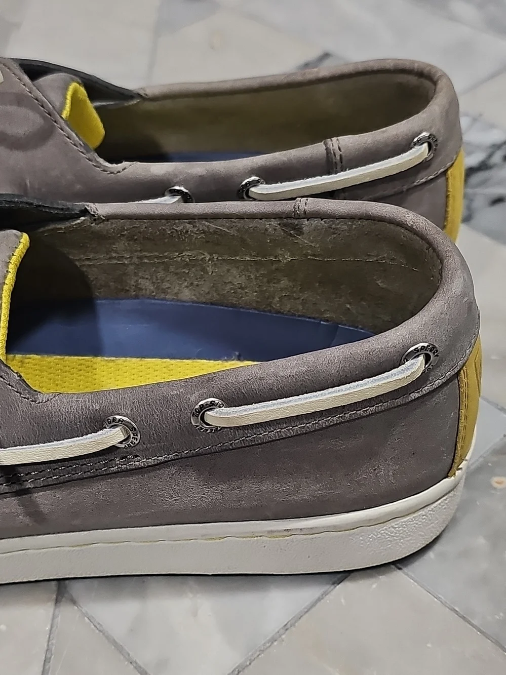 Sperry Cup Collection Men’s Gray Leather Topsiders Size 10.5